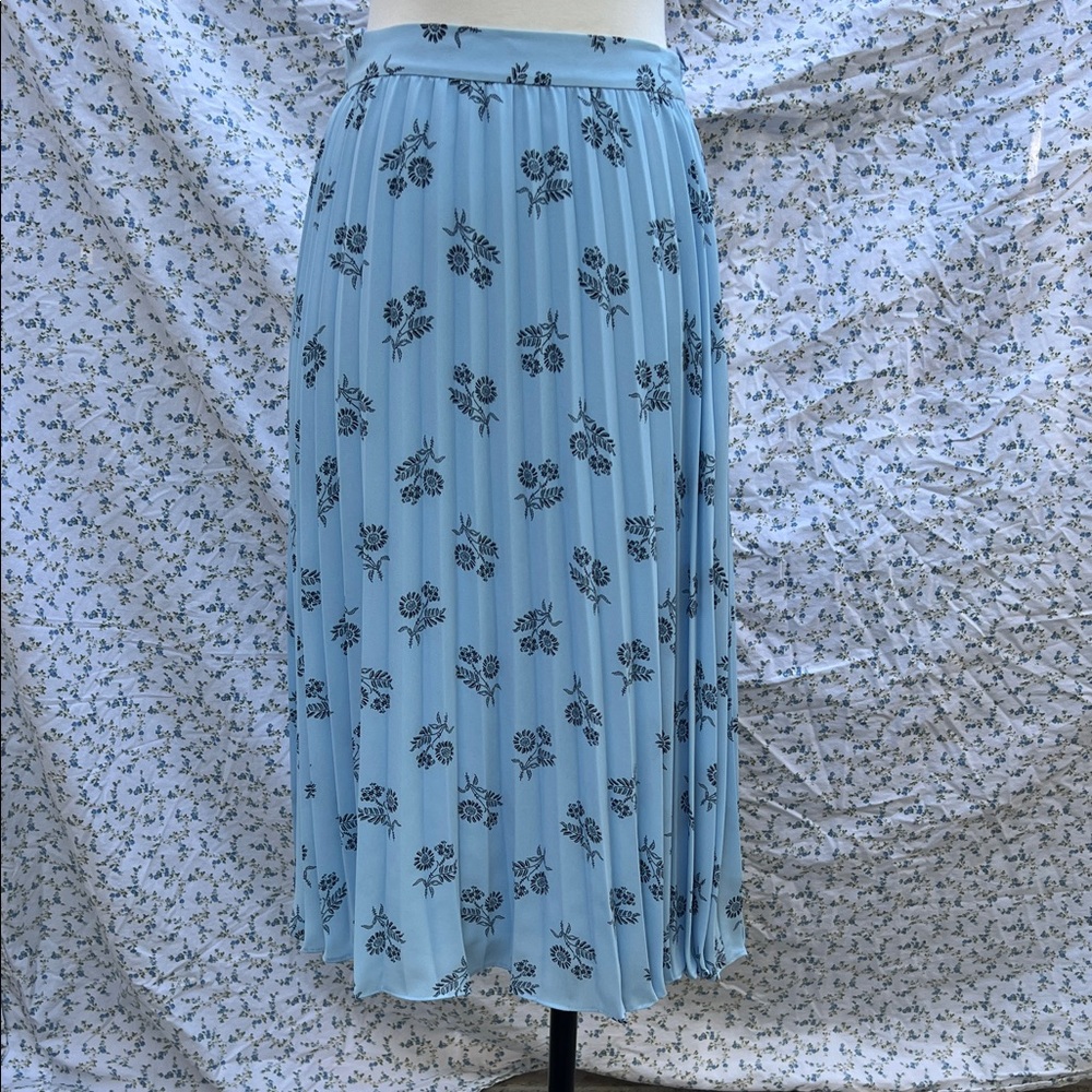 Brooks Brothers Floral Blue Midi Skirt